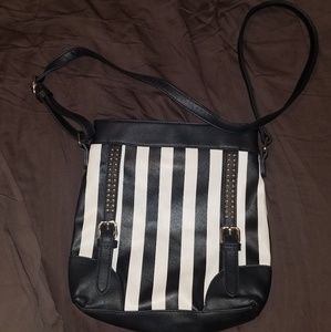Striped Beetlejuice shoulder bag